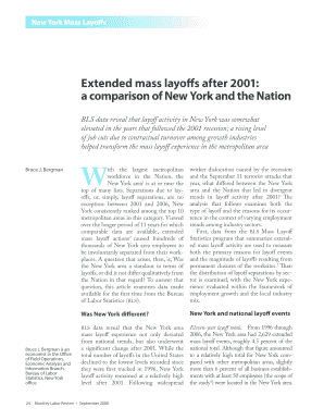 Extended Mass Layoffs After a Comparison of New York and the Nation Extended Mass Layoffs After a Comparison of New York and the  Form