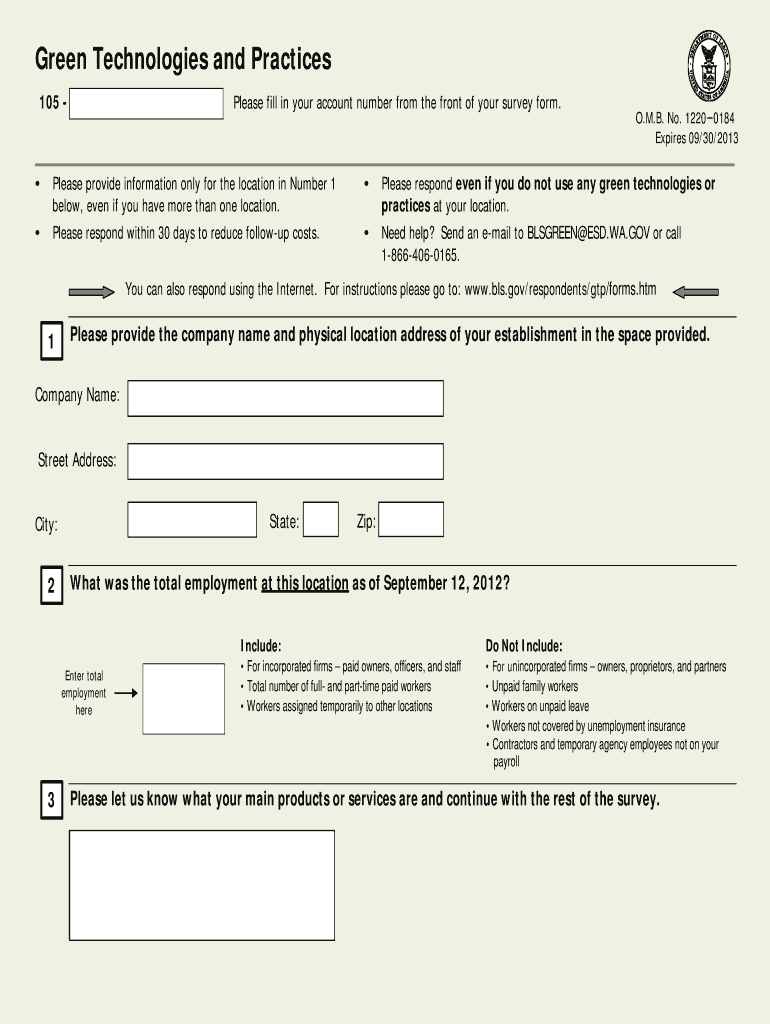 Green Technologies and Practices  Form