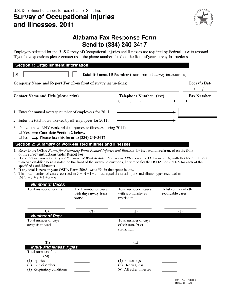 Survey of Occupational Injuries Instructions Bureau of Labor Stats Bls  Form