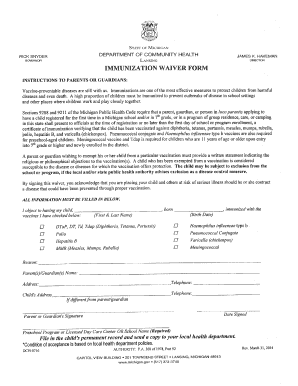 Immunization Exemption Form