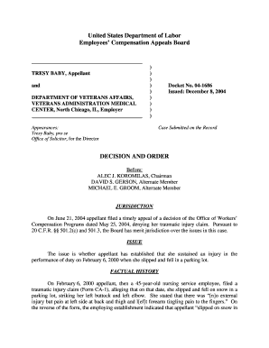 United States Department of Labor Employees Compensation Appeals Board TRESY BABY, Appellant and DEPARTMENT of VETERANS AFFAIRS,  Form