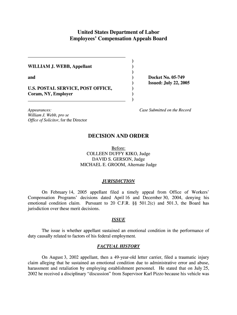 WEBB, Appellant Dol  Form