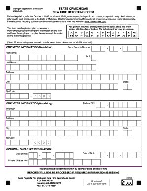  New Hire Forms Michigan 2012