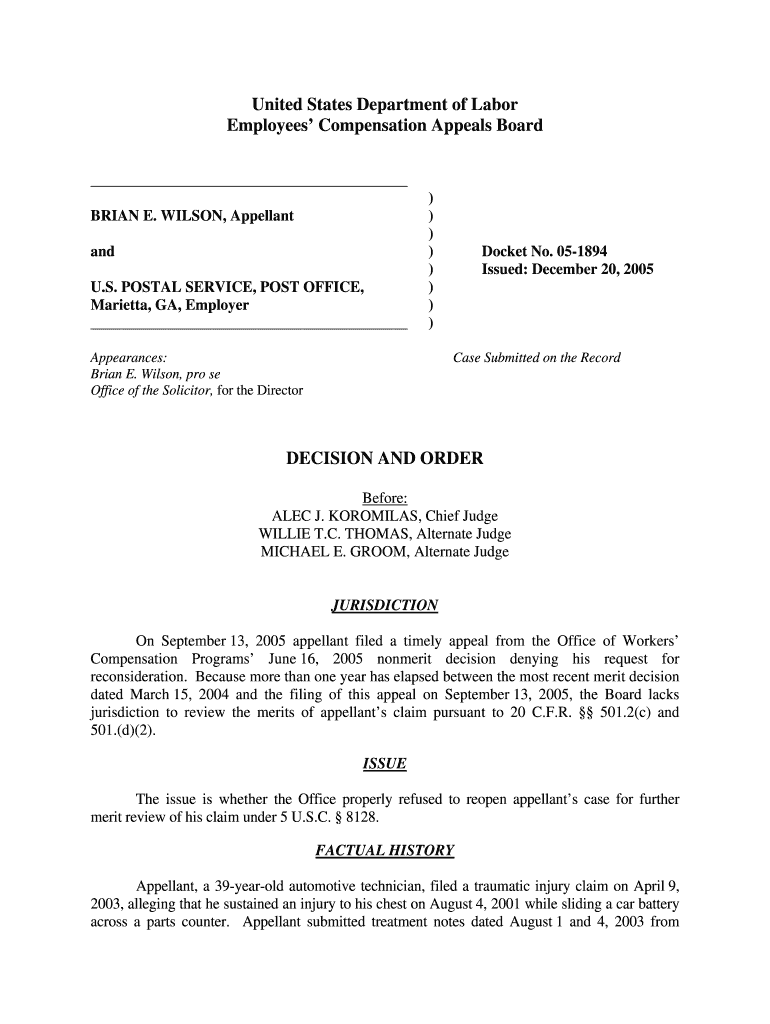 WILSON, Appellant Dol  Form