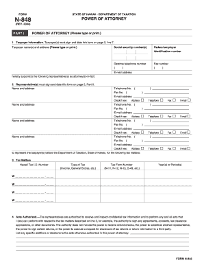 Form N 848, Rev , Power of Attorney Intuit