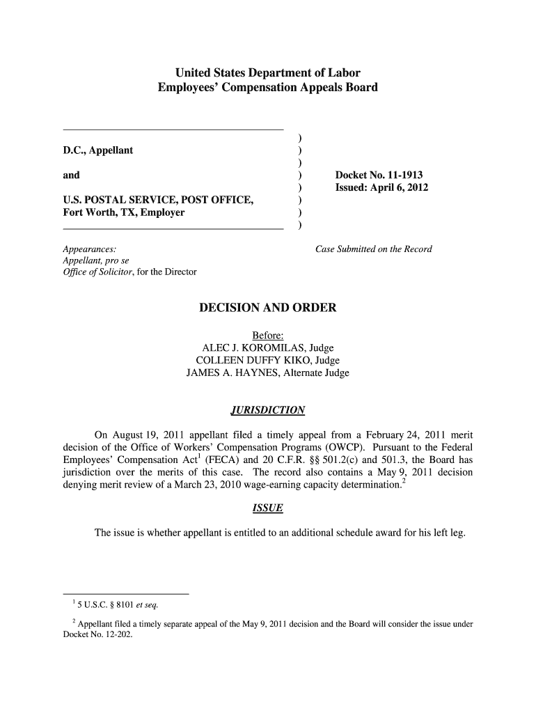 POSTAL SERVICE, POST OFFICE, Fort Worth, TX, Employer Appearances Appellant, Pro Se Office of Solicitor, for the Director Docket  Form