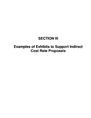 Sample Indirect Cost Proposals US Department of Labor  Form