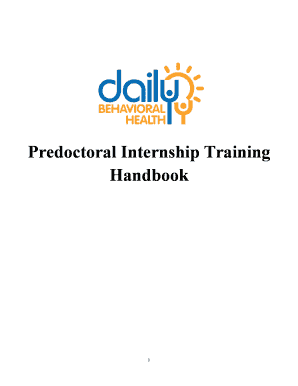 Daily Behavioral Health Predoctoral Internship Training Handbook DOC  Form