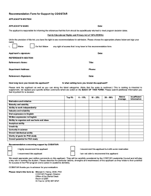 Recommendation Form PhD Rev Jan 08