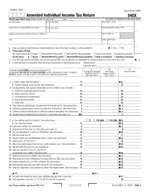 California Form 540x