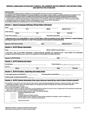 Slpcf Report and Rating Form