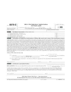 Form 8879 C, Fill in Capable IRS E File Signature Authorization for Form 1120