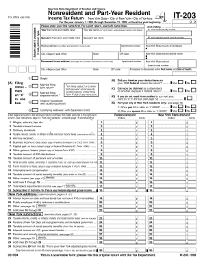 Form it 203 , Nonresident and Part Year Resident Income Tax