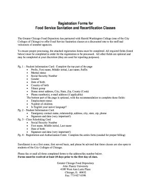 Food Service Sanitation Registration Form