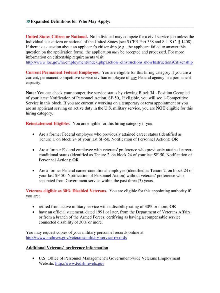 Expanded Definitions for Who May Apply United States Citizen  Form