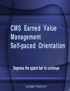 CMS Earned Value  Form