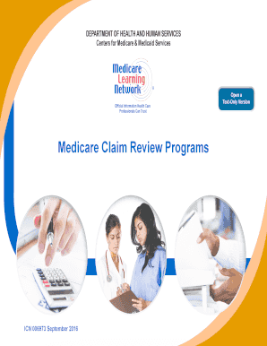 Medicare Claim Review Programs  Form
