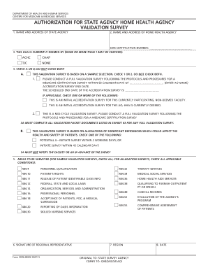 AUTHORIZATION for STATE AGENCY HOME HEALTH AGENCY  Form