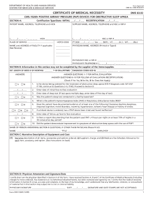 Certificate of Medical Necessity Centers for Medicare &amp; Medicaid  Form