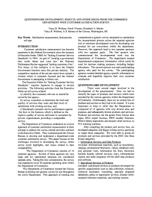 QUESTIONNAIRE DEVELOPMENT, RESULTS and OTHER ISSUES from the COMMERCE  Form