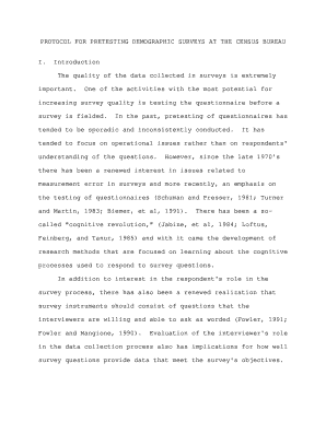 Protocol for Pretesting Demographic Surveys at the Census Bure Census  Form