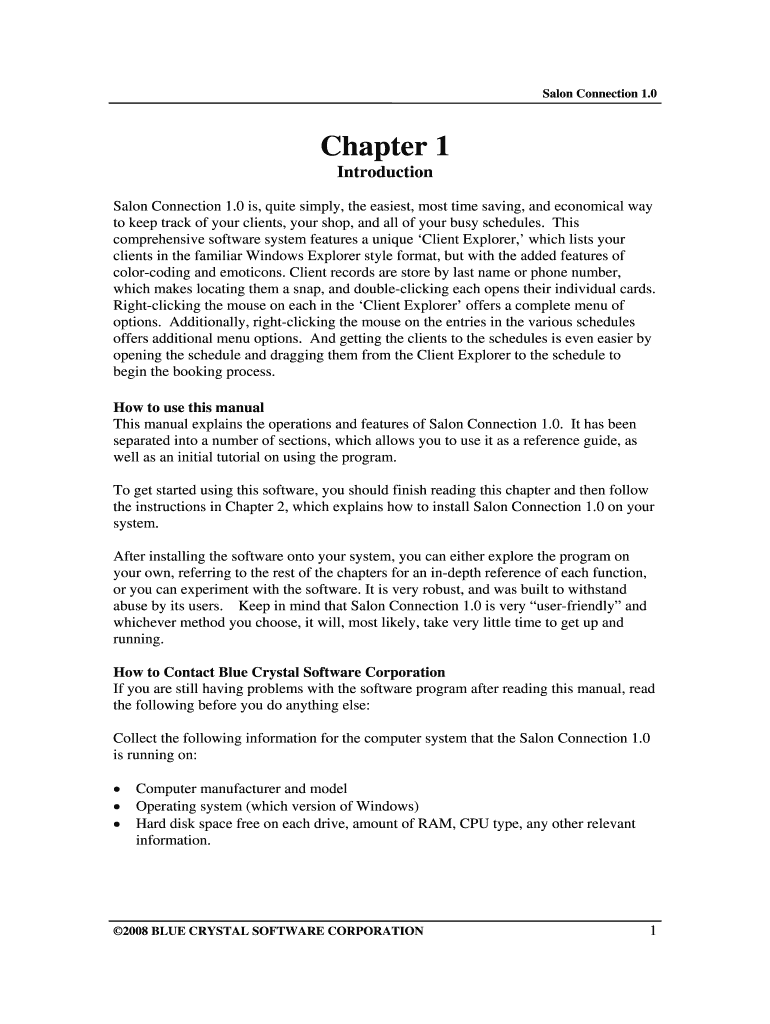 Chapter 1 Salon Connection  Form