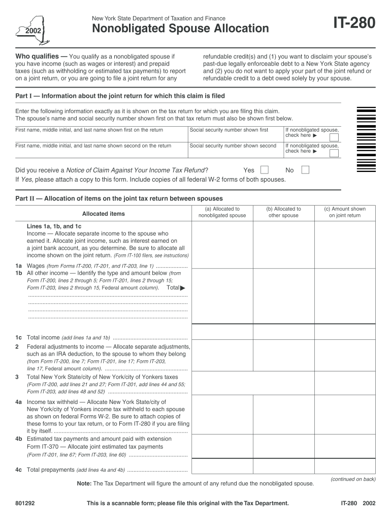  Irs Form it 280 2020