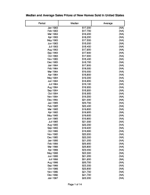 Median and Average Sales Prices of New Homes Sold in United States  Form