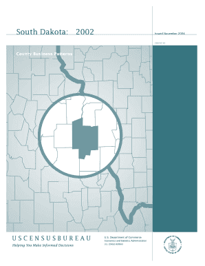 South Dakota Issued November CBP02 43 County Business Patterns U Census  Form