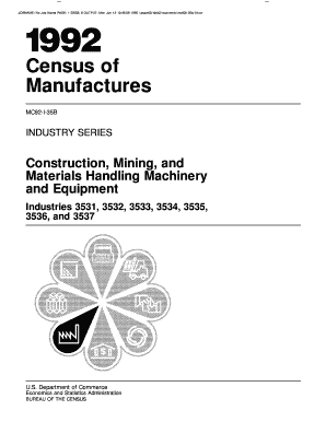 Construction, Mining, and Materials Handling Machinery and Census  Form