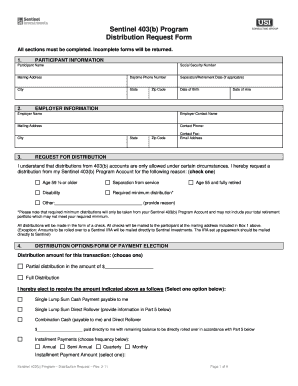 Sentinel 403b Program Form