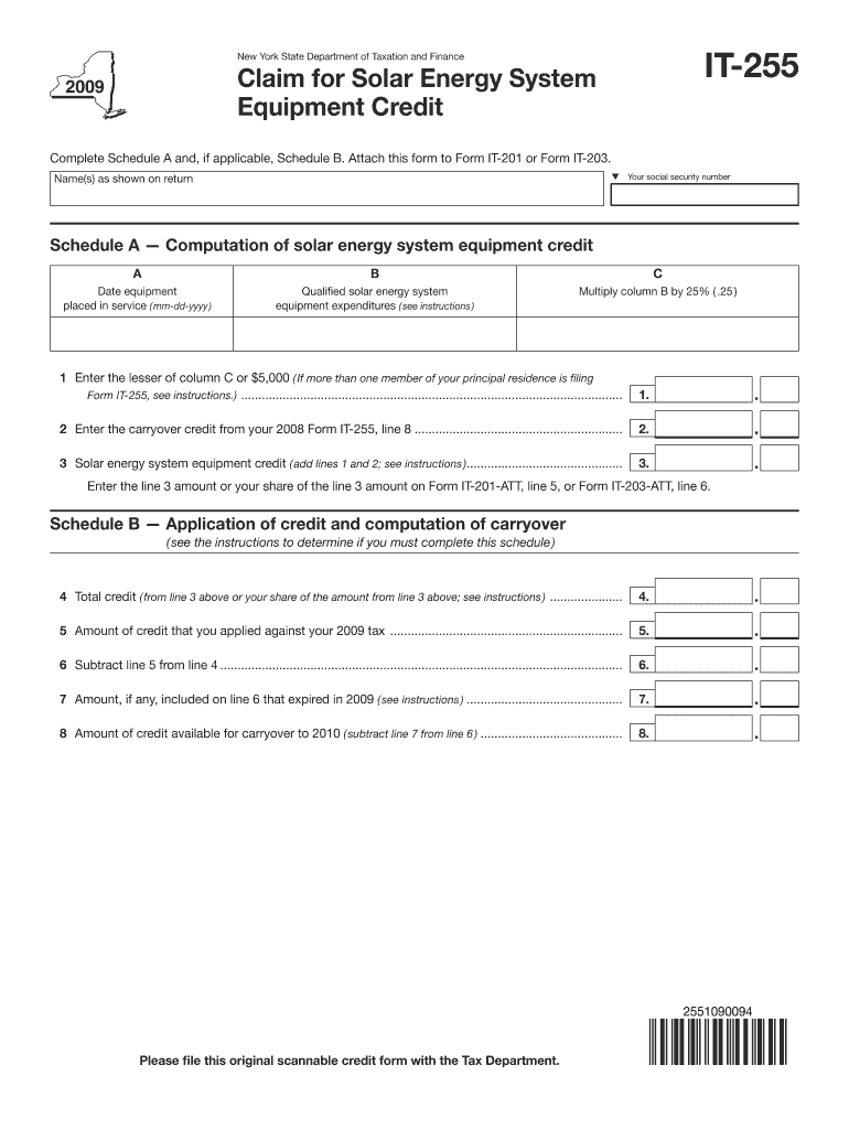 Please File This Original Scannable Credit Form with the Tax Department Tax Ny