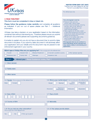 Visit and Short Term Stay Vaf1a Form