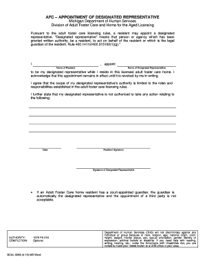  BCAL 3268 AFC Appopintment of Designated Representative AFC Appopintment of Designated Representative Michigan 2010