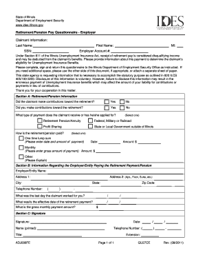 Unemployment Questionnaire  Form