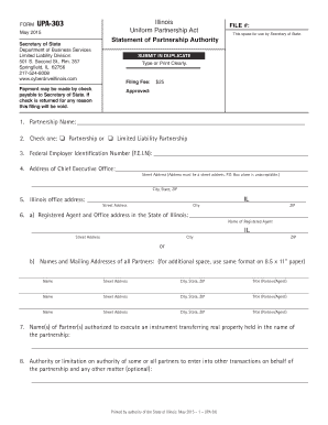 Get and Sign Statement of Partnership Authority CyberDrive Illinois 2015-2022 Form