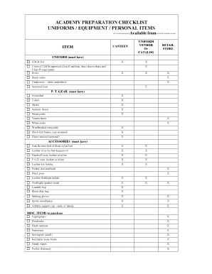 Cdcr Academy Checklist  Form