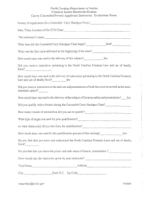 Cumberland County Concealed Carry  Form