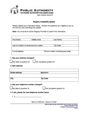 Ihss Registry Update  Form