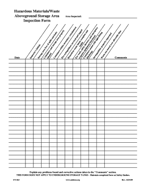 Hazardous MaterialsWaste Aboveground Storage Area Inspection Form LLD Booklet Unidocs