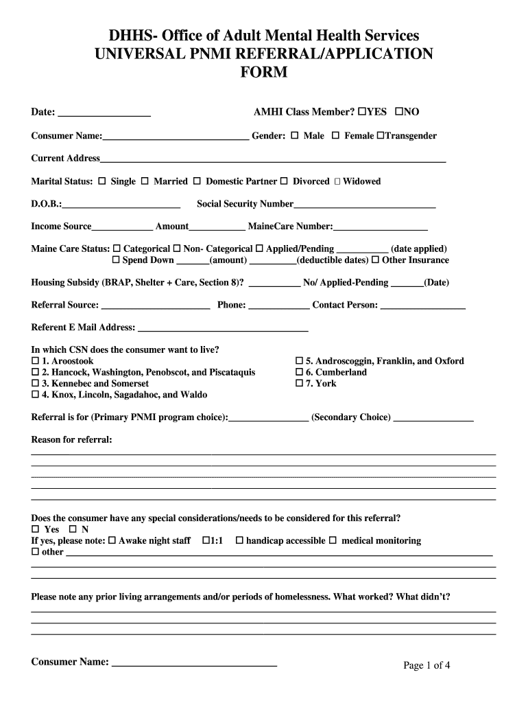 Pnmi Application Maine  Form