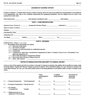 UCS 901 Rev RPTL 730 DECISION of HEARING OFFICER Bb Nycourts  Form