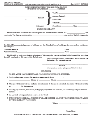 Cook County Form Ccm 0138
