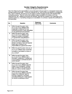 Ny Vendor Integrity  Form