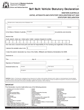 Statutory Declaration Wa  Form