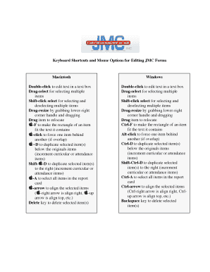 Next Gen Form Designer Shortcuts JMC INC