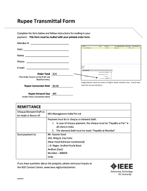 Ieee Rupee Transmittal Form