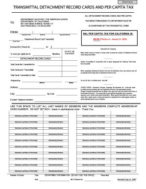 The New Capita Tax Sons of the American Legion California Form