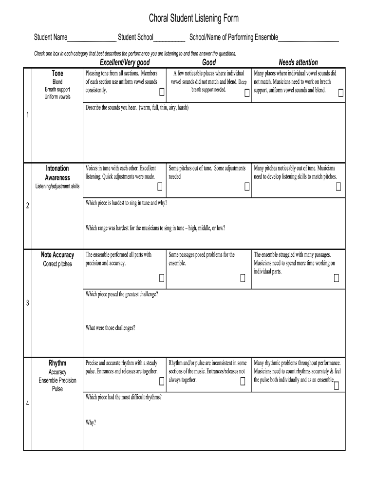  Student Listening Form 2010-2024