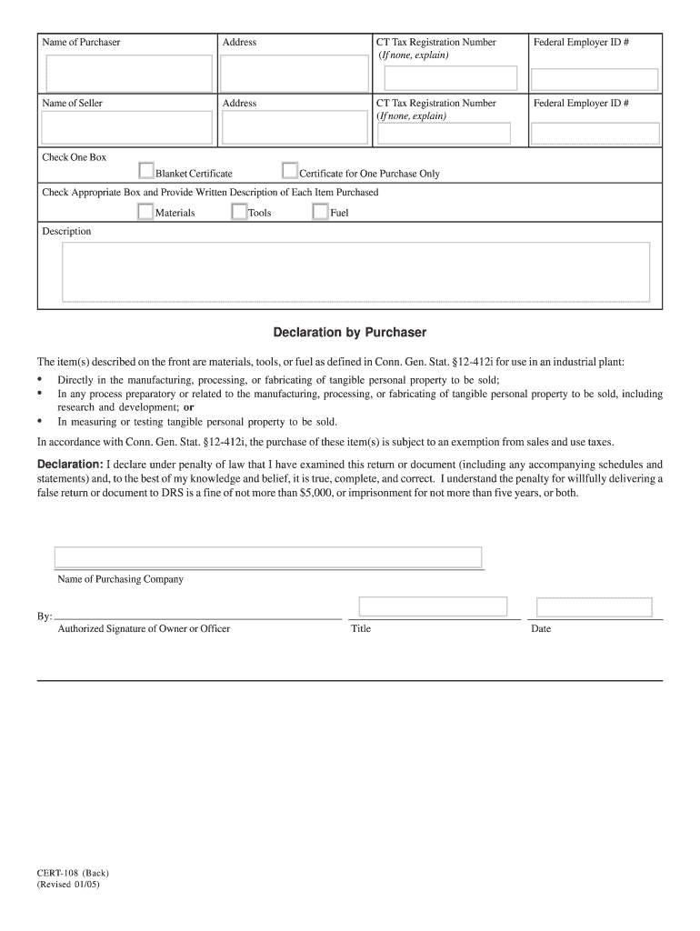 Get and Sign Cert 108 2005-2022 Form